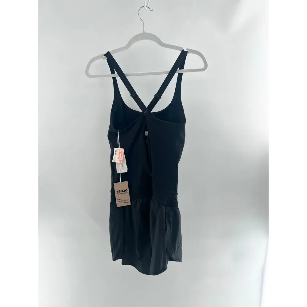 NWT Fp Movemement Sleeveless Crossback Athletic Short Romper Black Women's Small